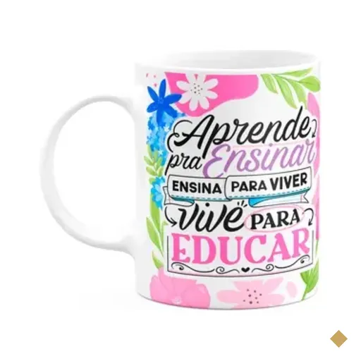 Caneca Da Professora - Vive Para Educar - Branca M1