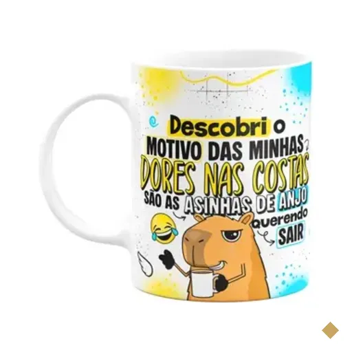 Caneca Divertida Capivaras - O Motivo Das Dores Nas Costas