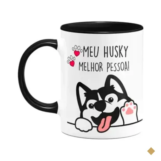 Caneca Dog - Meu Husky, Melhor Pessoa! B-black