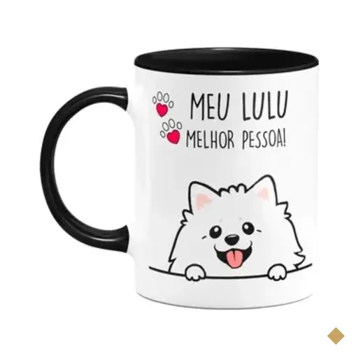 Caneca Dog - Meu Lulu Spitz, Melhor Pessoa! B-black - M2