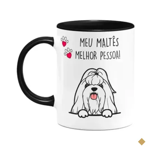 Caneca Dog - Meu Maltês, Melhor Pessoa! B-black