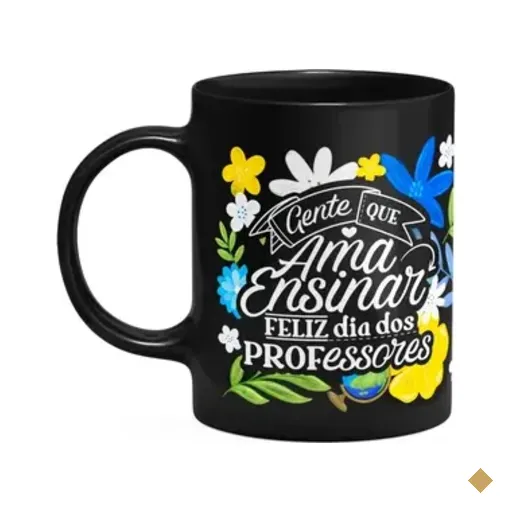 Caneca Da Professora - Gente Que Ama Ensinar - Preta M3