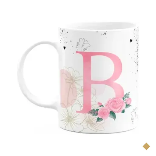 Caneca Motivação - Com Inicial Do Nome Letra B - 325ml