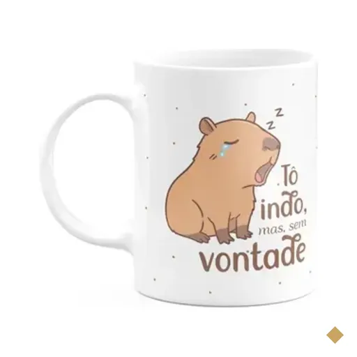 Caneca Divertida Capivaras - Tô Indo, Mas Sem Vontade!