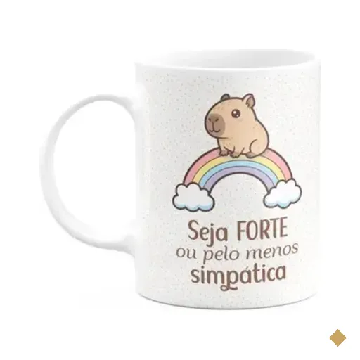 Caneca Divertida Capivaras  - Seja Forte - 325ml