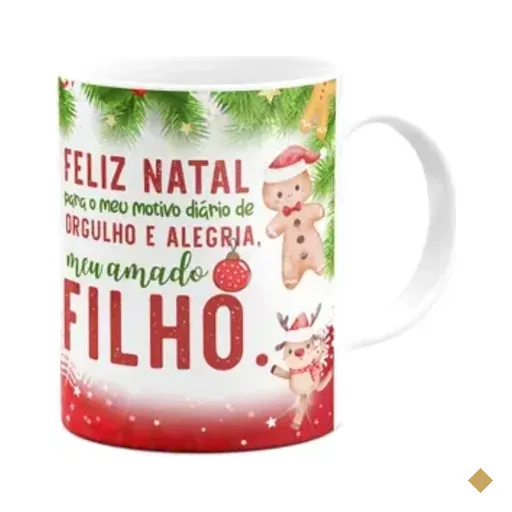 Caneca Natal Família - Feliz Natal Filho - 325ml