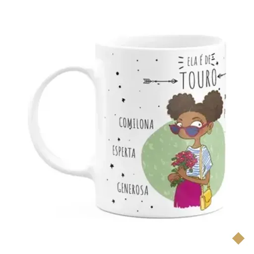 Caneca Signos Cartoon - Ela É De Touro - M2 - 325ml