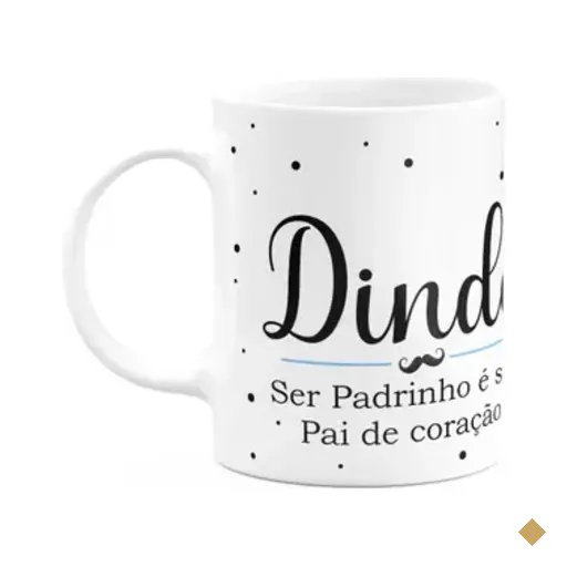 Caneca Minimalista Pais - Dindo, É Ser Pai De Coração