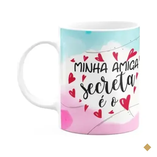 Caneca - Minha Amiga Secreta É O Meu Amor... 325ml - Branca