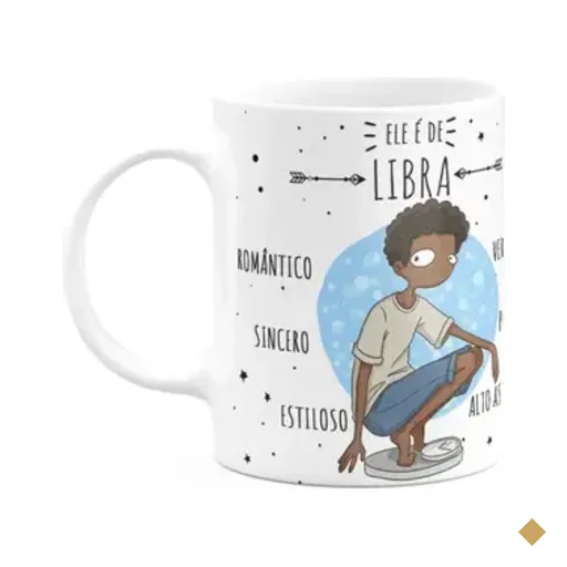 Caneca Signos Cartoon - Ele É De Libra - M2 - 325ml