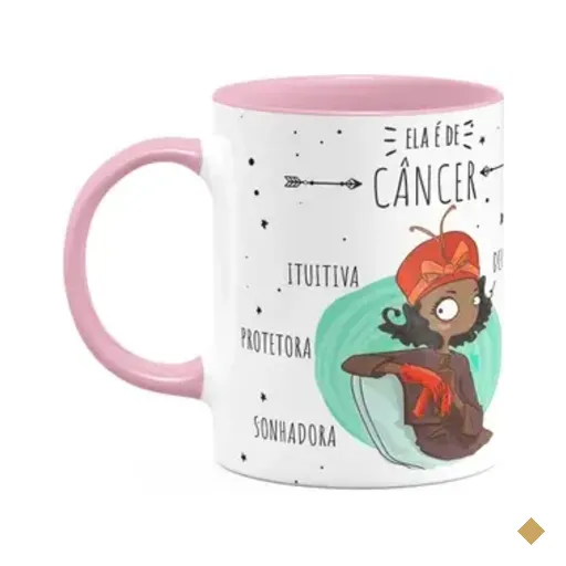 Caneca Signos Cartoon - Ela É De Câncer - B-pink - M2