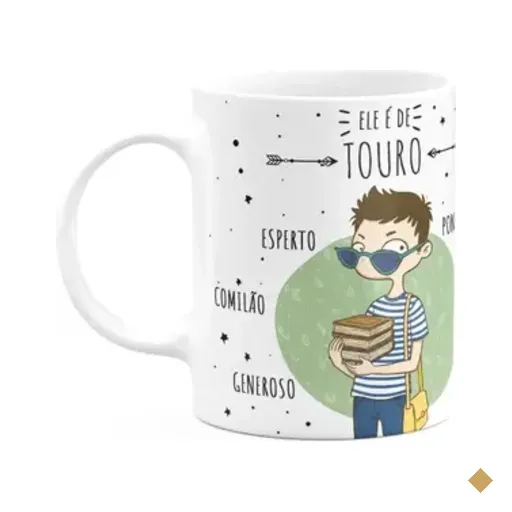 Caneca Signos Cartoon - Ele É De Touro - 325ml