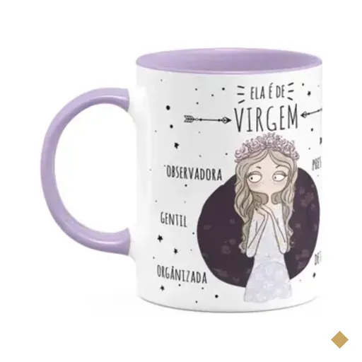 Caneca Signos Cartoon - Ela É De Virgem - B-lilac