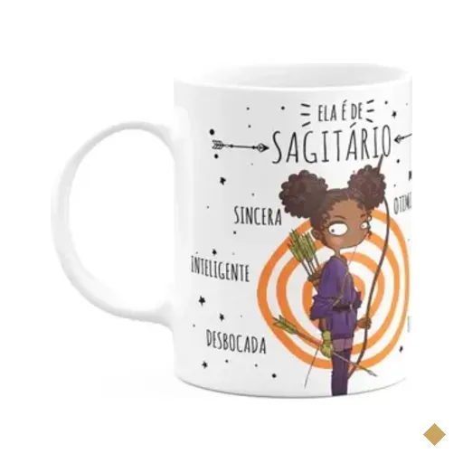 Caneca Signos Cartoon - Ela É De Sagitário - M2 - 325ml