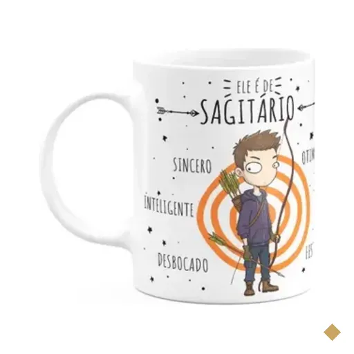 Caneca Signos Cartoon - Ele É De Sagitário - 325ml