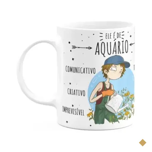 Caneca Signos Cartoon - Ele É De Aquário - 325ml