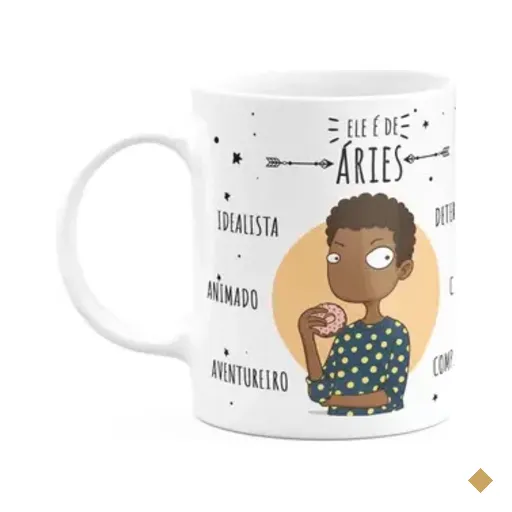 Caneca Signos Cartoon - Ele É De Áries - M2 - 325ml