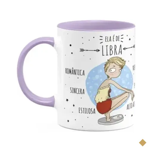 Caneca Signos Cartoon - Ela É De Libra - B-lilac