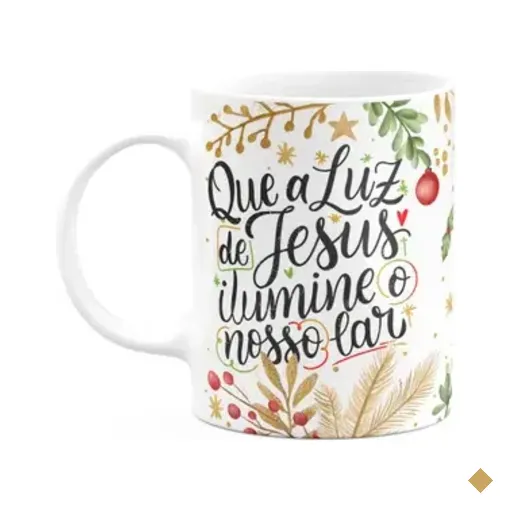 Caneca Natal Abençoado - Que A Luz Ilumine Nosso Lar - M1