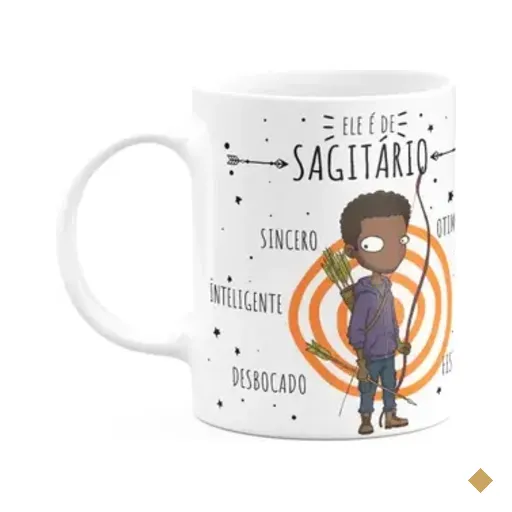 Caneca Signos Cartoon - Ele É De Sagitário - M2 - 325ml