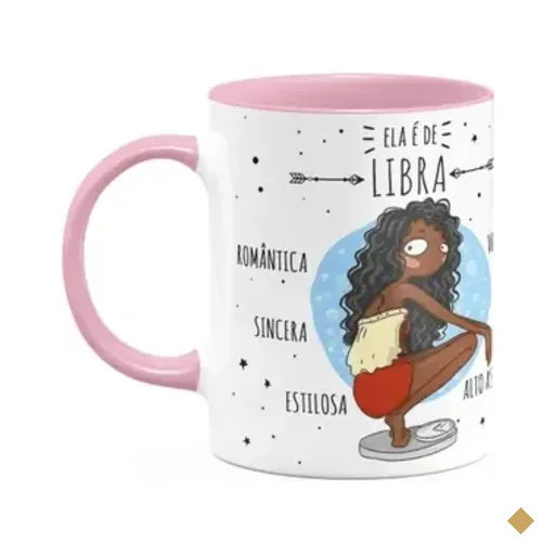 Caneca Signos Cartoon - Ela É De Libra - B-pink - M2
