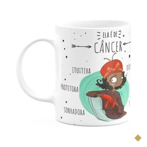 Caneca Signos Cartoon - Ela É De Câncer - M2 - 325ml