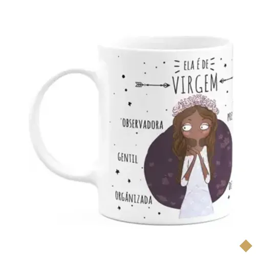 Caneca Signos Cartoon - Ela É De Virgem - M2 - 325ml