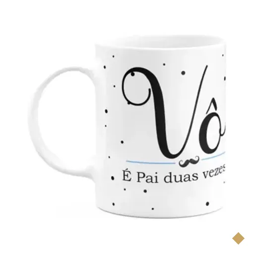 Caneca Minimalista Pais - Vô, É Pai Duas Vezes
