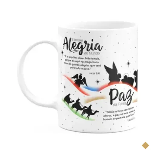 Caneca Natal Abençoado - Amor Paz Esperança Amor - Branca