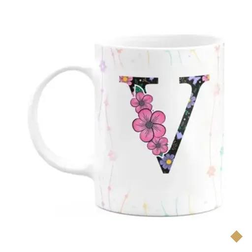 Caneca Today - Com Inicial Do Nome Letra V - 325ml