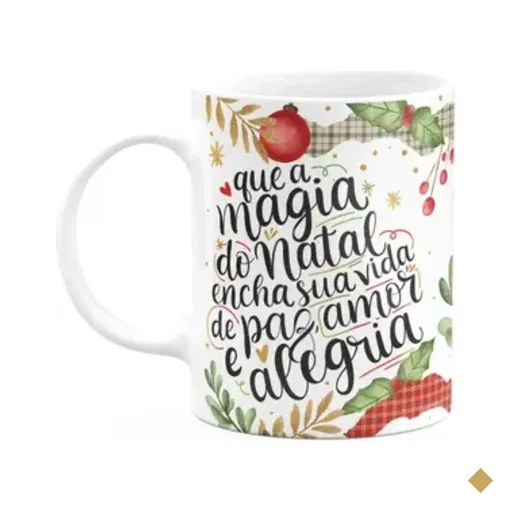 Caneca Natal Abençoado - Paz, Amor E Alegria Na Sua Vida