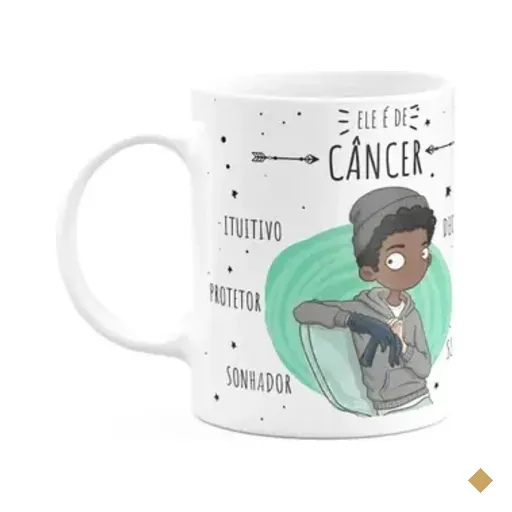 Caneca Signos Cartoon - Ele É De Câncer - M2 - 325ml