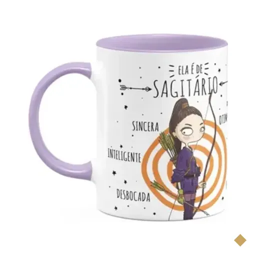 Caneca Signos Cartoon - Ela É De Sagitário - B-lilac