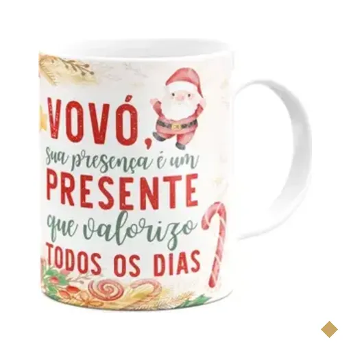 Caneca Natal Família - Feliz Natal Vovó - 325ml