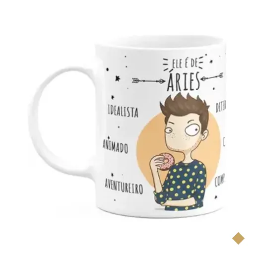 Caneca Signos Cartoon - Ele É De Áries - 325ml