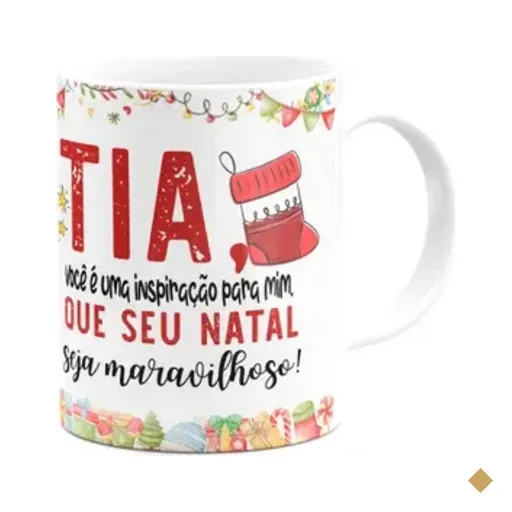 Caneca Natal Família - Feliz Natal Tia - 325ml