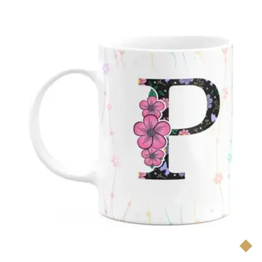 Caneca Today - Com Inicial Do Nome Letra P - 325ml