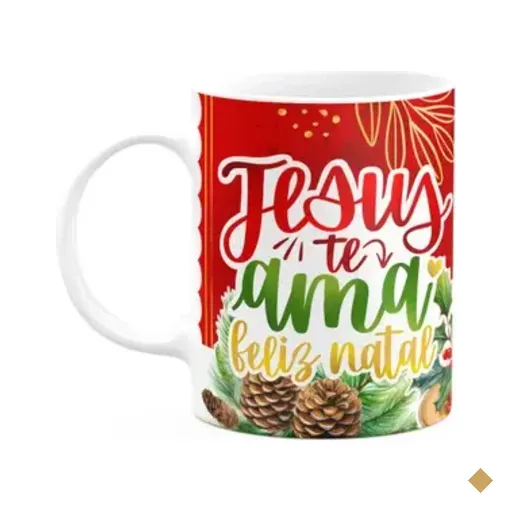 Caneca Natal De Jesus - Jesus Te Ama! Feliz Natal - 325ml