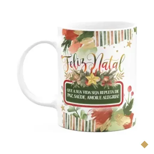 Caneca Natal Abençoado - Feliz Natal - Branca