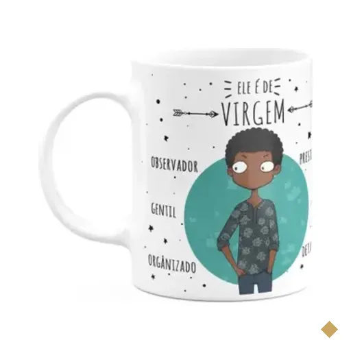 Caneca Signos Cartoon - Ele É De Virgem - M2 - 325ml