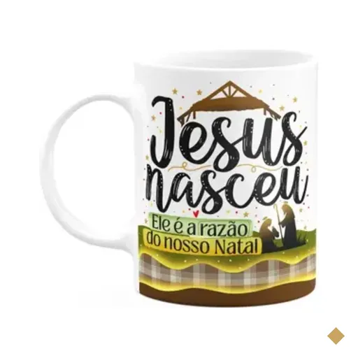 Caneca Natal Abençoado - Jesus Nasceu, A Razão Do Natal - M2