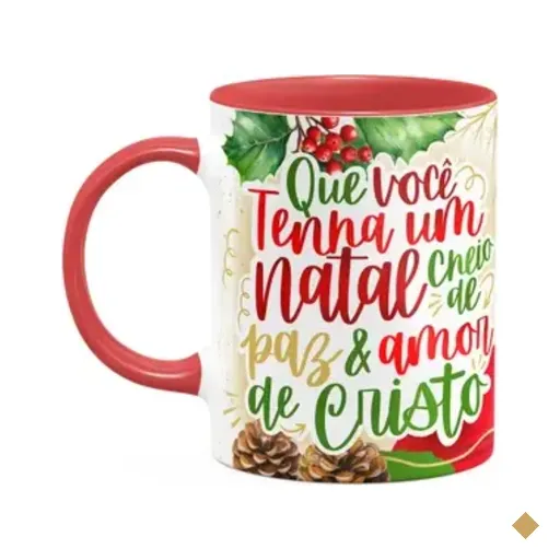 Caneca Natal De Jesus - Paz E Amor De Cristo - 325ml B-red