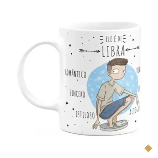 Caneca Signos Cartoon - Ele É De Libra - 325ml