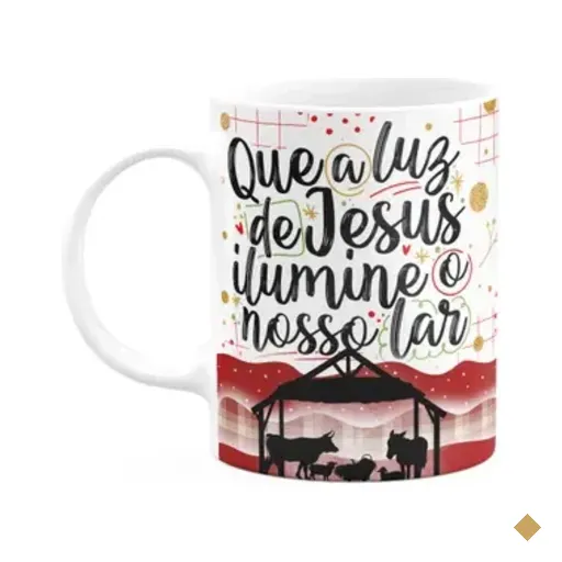 Caneca Natal Abençoado - Que A Luz Ilumine Nosso Lar - M2