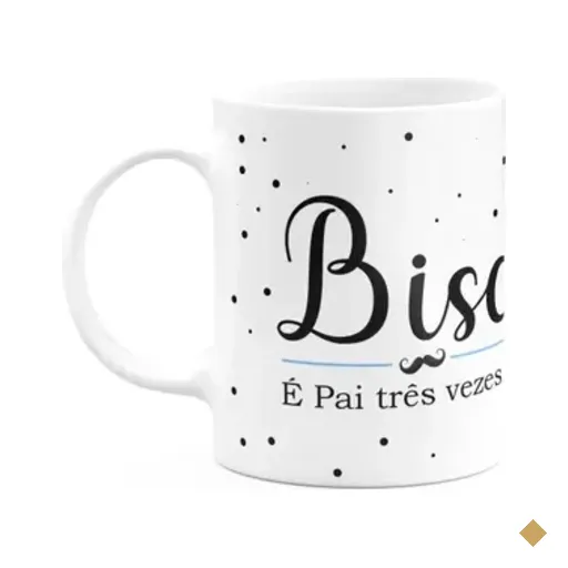 Caneca Minimalista Pais - Biso, É Pai Três Vezes
