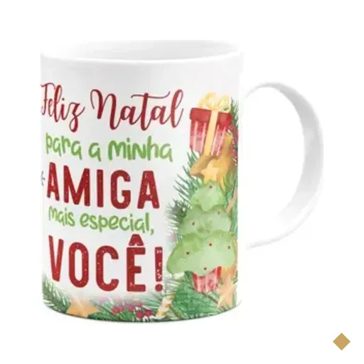 Caneca Natal Família - Feliz Natal Amiga - 325ml