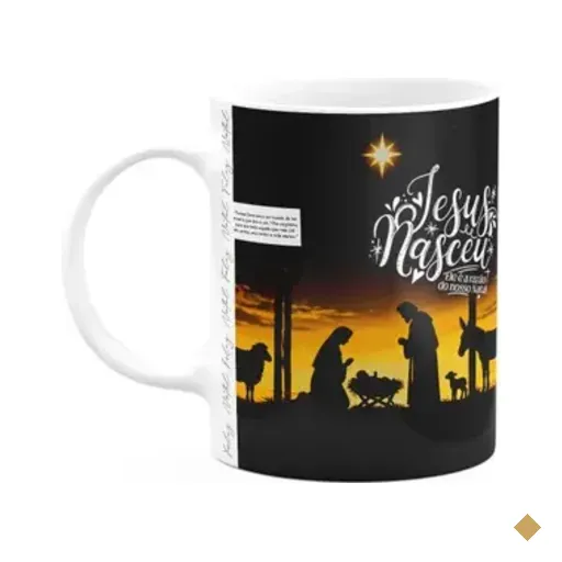 Caneca Natal Abençoado - Jesus Nasceu - Isaias 9:6