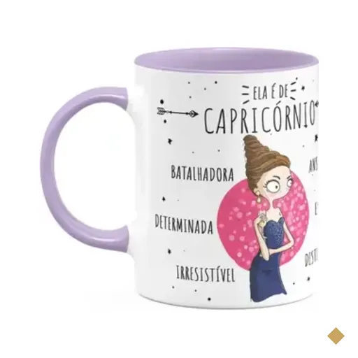 Caneca Signos Cartoon - Ela É De Capricórnio - B-lilac