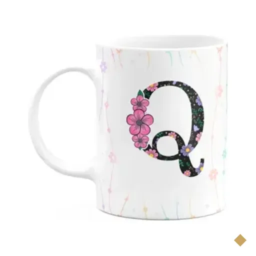 Caneca Today - Com Inicial Do Nome Letra Q - 325ml
