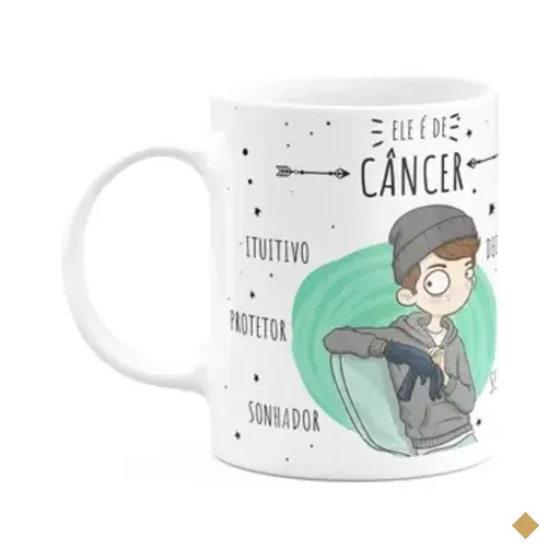 Caneca Signos Cartoon - Ele É De Câncer - 325ml